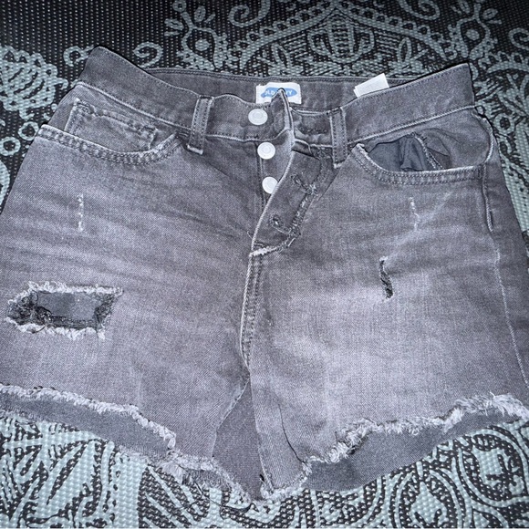 Old Navy Other - Old navy youth size 14 Jean black wash shorts button fly distressed